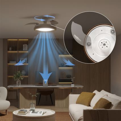 Philips - Plafonnier LED dimmable avec ventilateur BLISS LED/35W/230V brun + télécommande