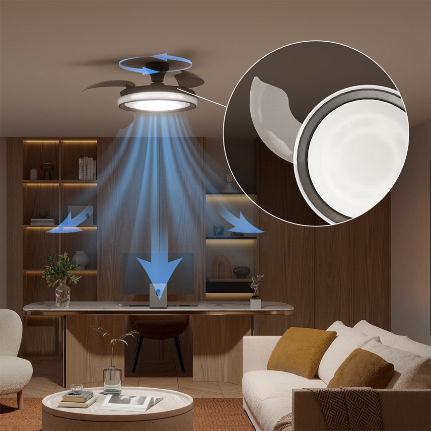 Philips - Plafonnier avec ventilateur LED dimmable BLISS LED/35W/230V noir + télécommande