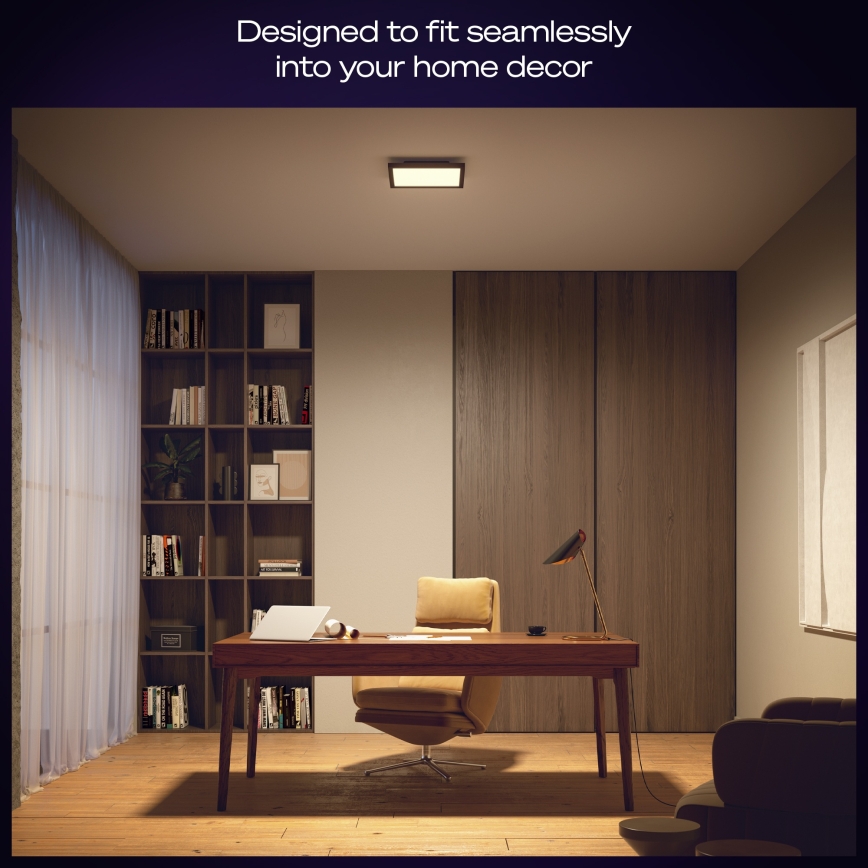 Philips - Plafonnier LED dimmable Hue AURELLE LED/19W/230V 2200-6500K 30x30 cm noir