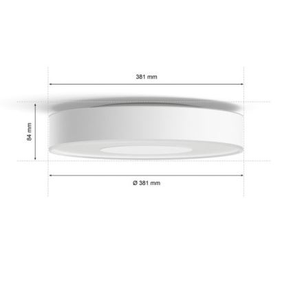 Philips -Plafonnier RGB à intensité variable Hue INFUSE LED/33,5W/230V 2000-6500K d. 381 mm blanc