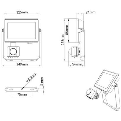 Philips - Projecteur d'extérieur avec détecteur PROJECTLINE LED/20W/230V IP65 4000K