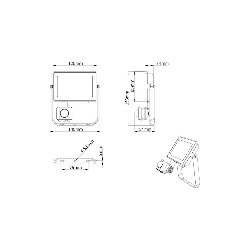 Philips - Projecteur d'extérieur avec détecteur PROJECTLINE LED/20W/230V IP65 4000K