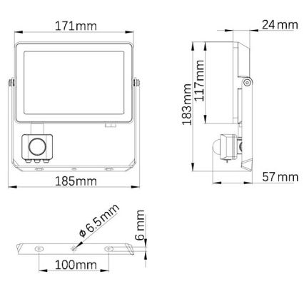 Philips - Projecteur d'extérieur avec détecteur PROJECTLINE LED/30W/230V IP65 4000K