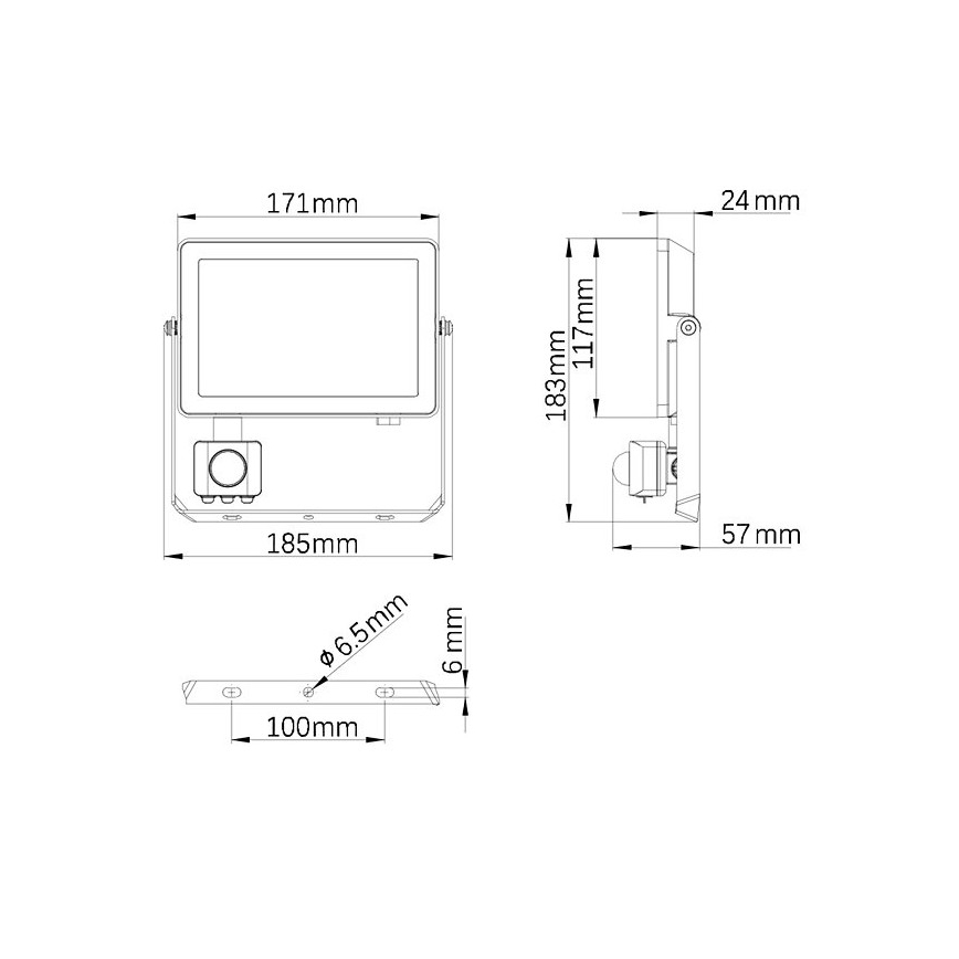 Philips - Projecteur d'extérieur avec détecteur PROJECTLINE LED/30W/230V IP65 4000K