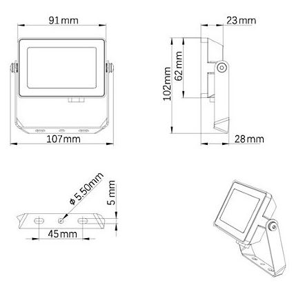 Philips - Projecteur d'extérieur LED PROJECTLINE LED/10W/230V IP65 3000K