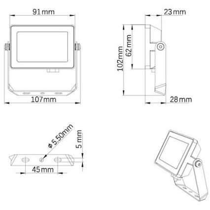 Philips - Projecteur d'extérieur LED PROJECTLINE LED/10W/230V IP65 4000K