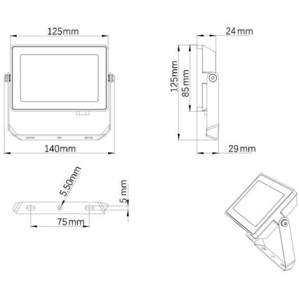 Philips - Projecteur d'extérieur LED PROJECTLINE LED/20W/230V IP65 4000K