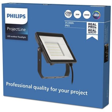 Philips - Projecteur d'extérieur LED PROJECTLINE LED/30W/230V IP65 3000K