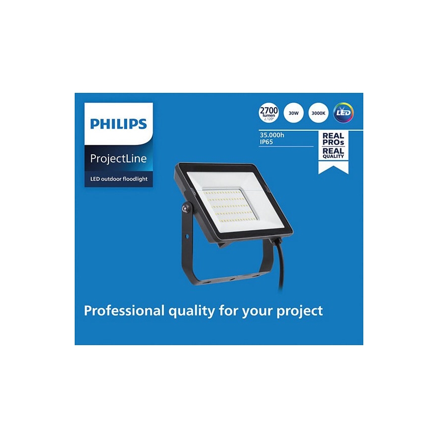 Philips - Projecteur d'extérieur LED PROJECTLINE LED/30W/230V IP65 3000K