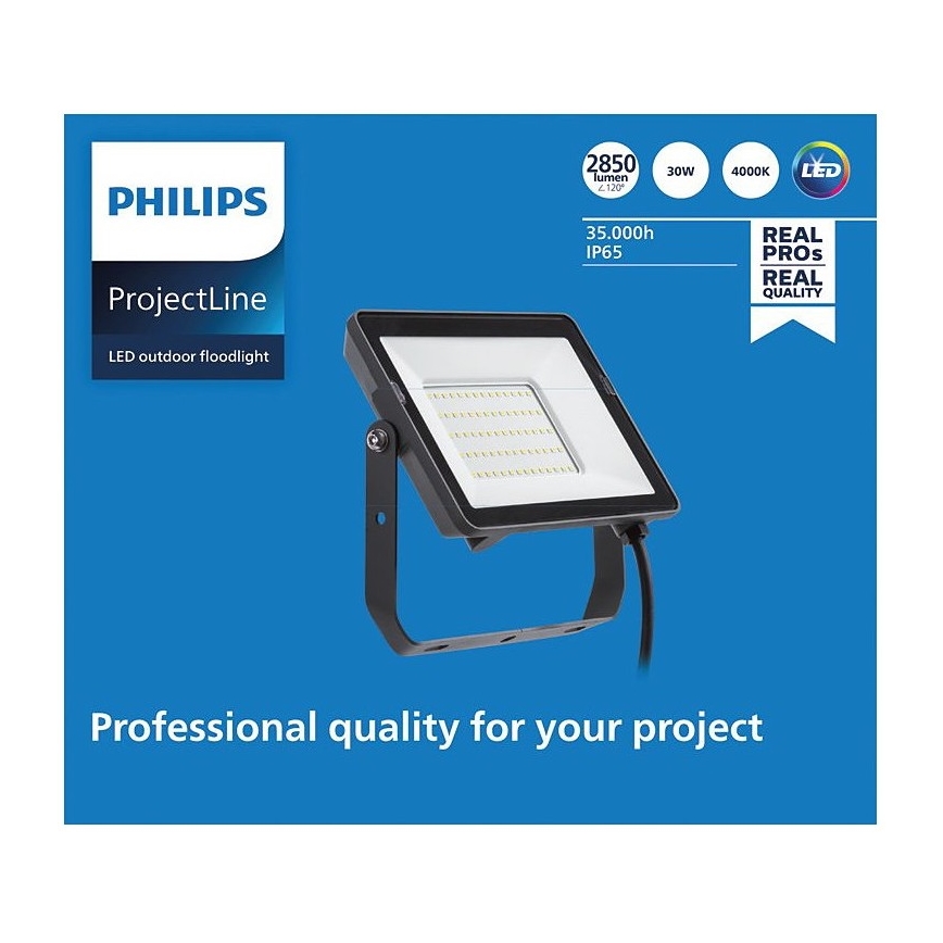 Philips - Projecteur d'extérieur LED PROJECTLINE LED/30W/230V IP65 4000K