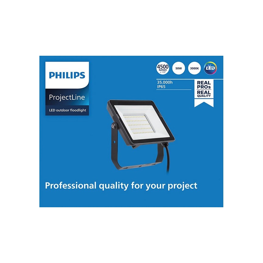 Philips - Projecteur d'extérieur LED PROJECTLINE LED/50W/230V IP65 3000K