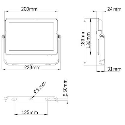 Philips - Projecteur d'extérieur LED PROJECTLINE LED/50W/230V IP65 3000K