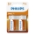 Philips R20L2B/10 - 2 st. Zinkchloride batterij D LONGLIFE 1,5V 5000mAh