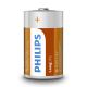 Philips R20L2F/10 - 2 st. Zinkchloride batterij D LONGLIFE 1,5V