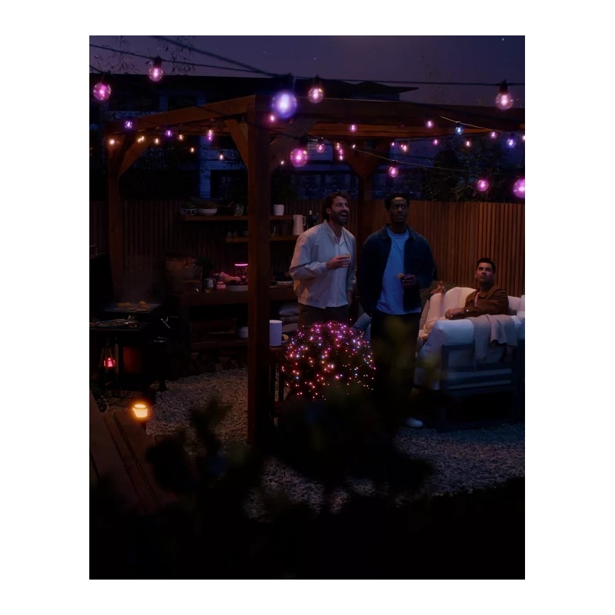 Philips - Guirlande d'extérieur extensible et dimmable à LED RGBW Hue FESTAVIA 20xLED 14m IP65