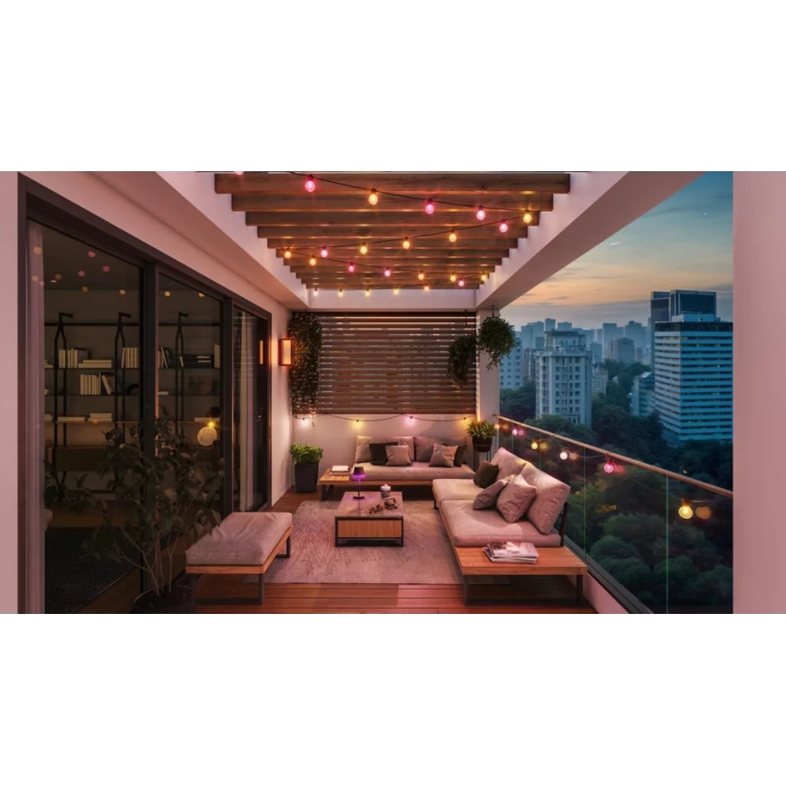 Philips - Guirlande d'extérieur extensible et dimmable à LED RGBW Hue FESTAVIA 20xLED 14m IP65