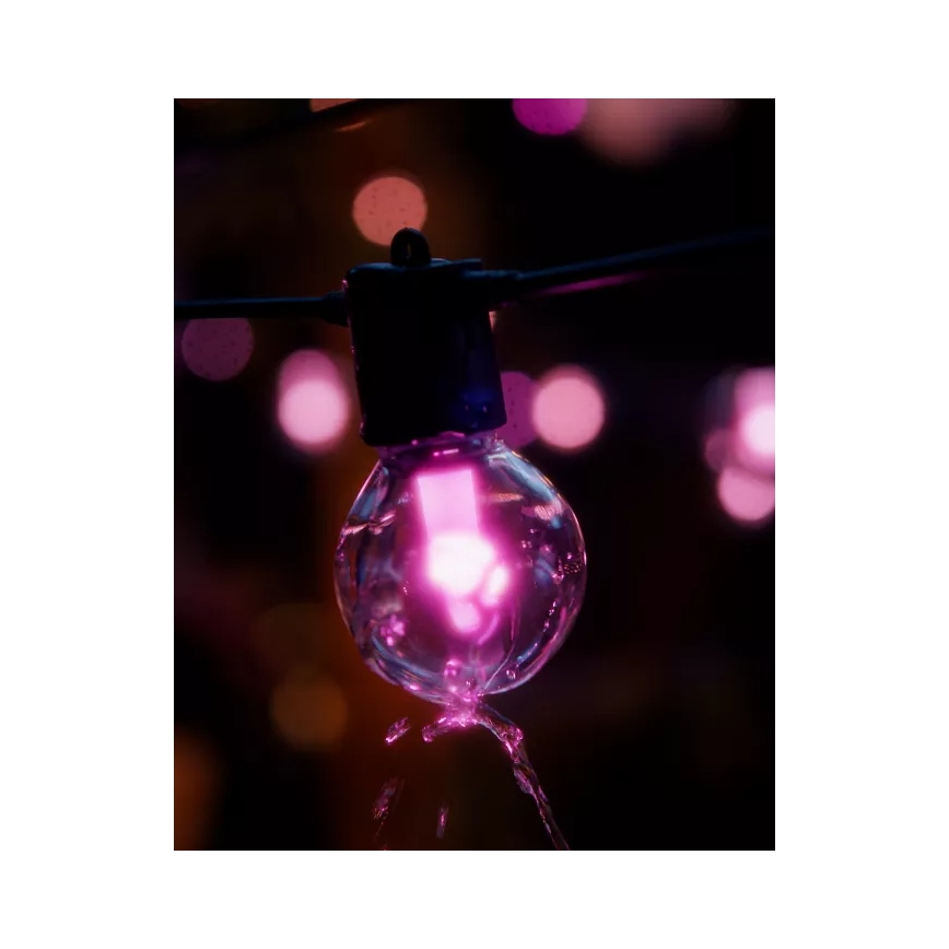 Philips - Guirlande d'extérieur extensible et dimmable à LED RGBW Hue FESTAVIA 20xLED 14m IP65
