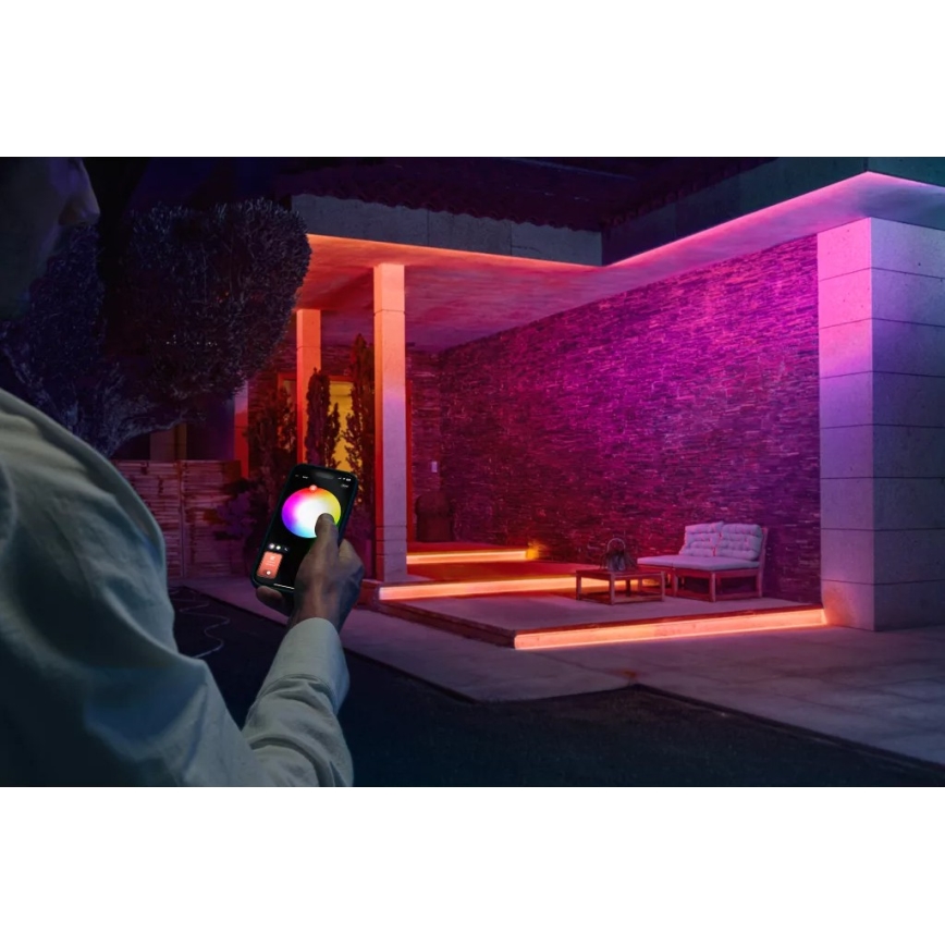 Philips - Dimbare RGBW LED-buitenstrip Hue FLUX 5m LED/30W/230V 2200-6500K IP67 + bewegingssensor