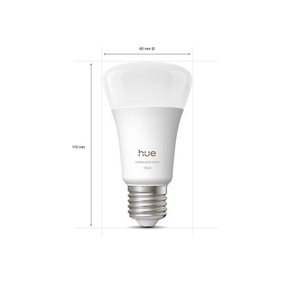 Philips - Ruban LED RGBW dimmable Hue FLUX 3 m LED/12W/230V + 2x ampoules connectées WHITE AND COLOR AMBIANCE E27/8,1W/230V 1000-20000K