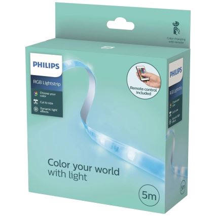 Philips - Ruban LED RGBW dimmable 5m LED/12W/230V + télécommande