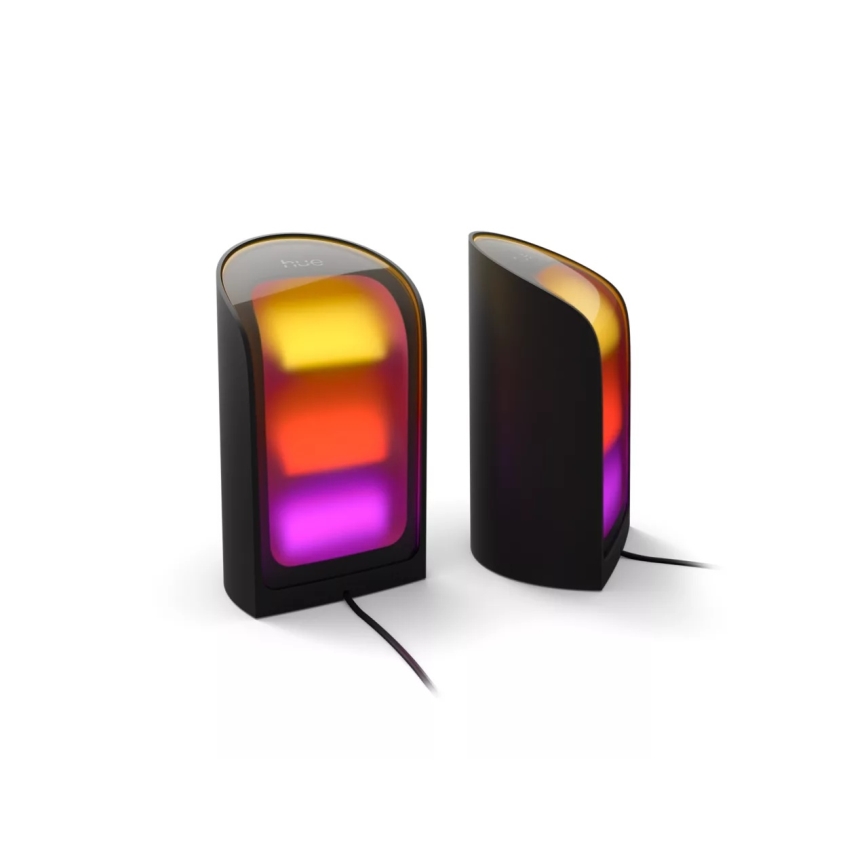 Philips - Set van 2 dimbare RGBW LED projectiespots Hue PLAY, 20W/230V, 2000–6500K, zwart