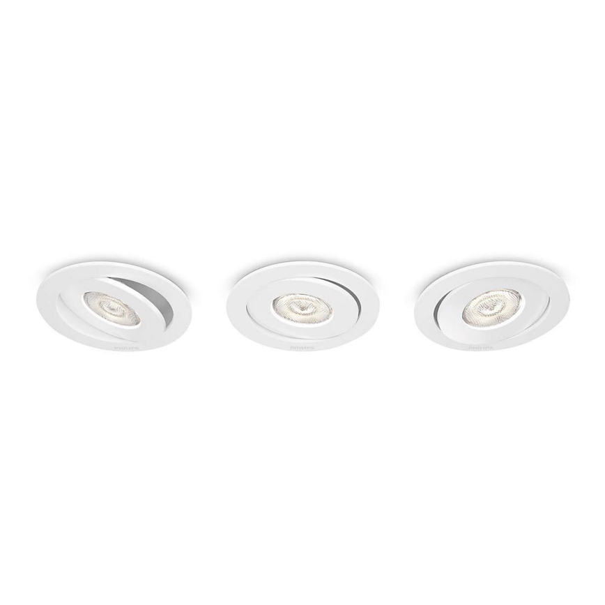 Philips - SET 3x Dimbare LED Inbouw lamp/4,5W/230V