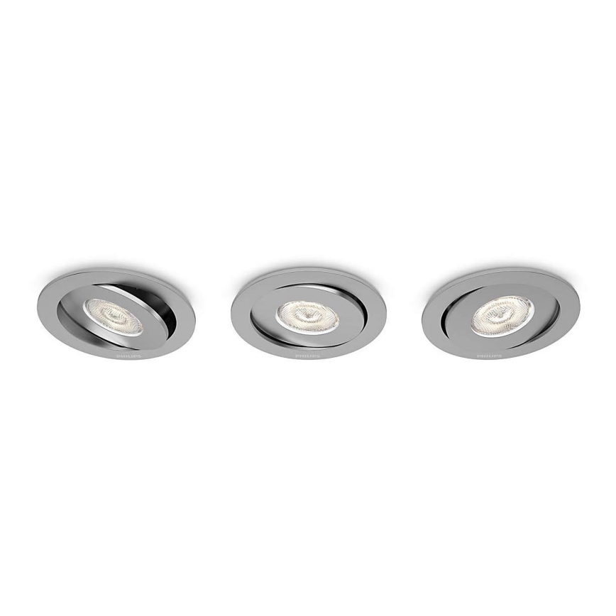 Philips - SET 3x Dimbare LED Inbouw lamp/4,5W/230V