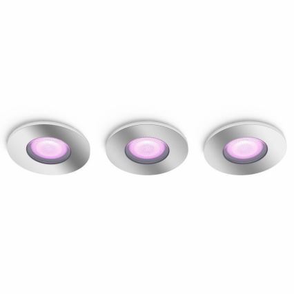 Philips - SET 3x Dimbare LED RGB Badkamer Lamp Hue XAMENTO 1xGU10/5,7W/230V IP44 2000-6500K