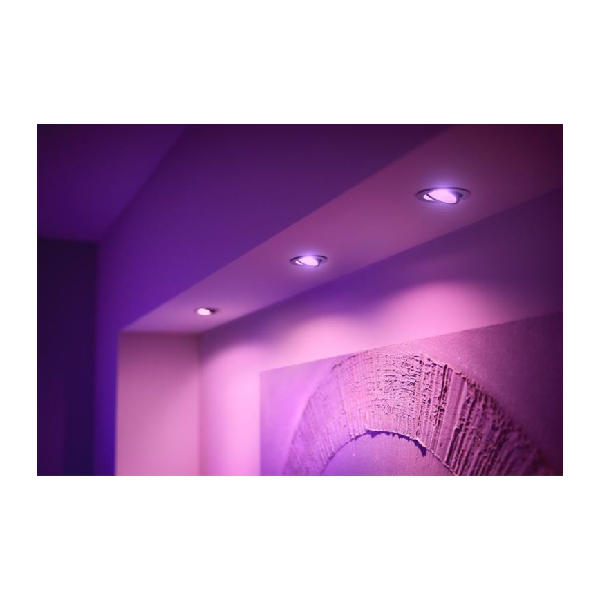 Philips - SET 3x Dimbare LED RGB Inbouw Lamp Hue CENTURA 1xGU10/5,7W/230V 2000-6500K