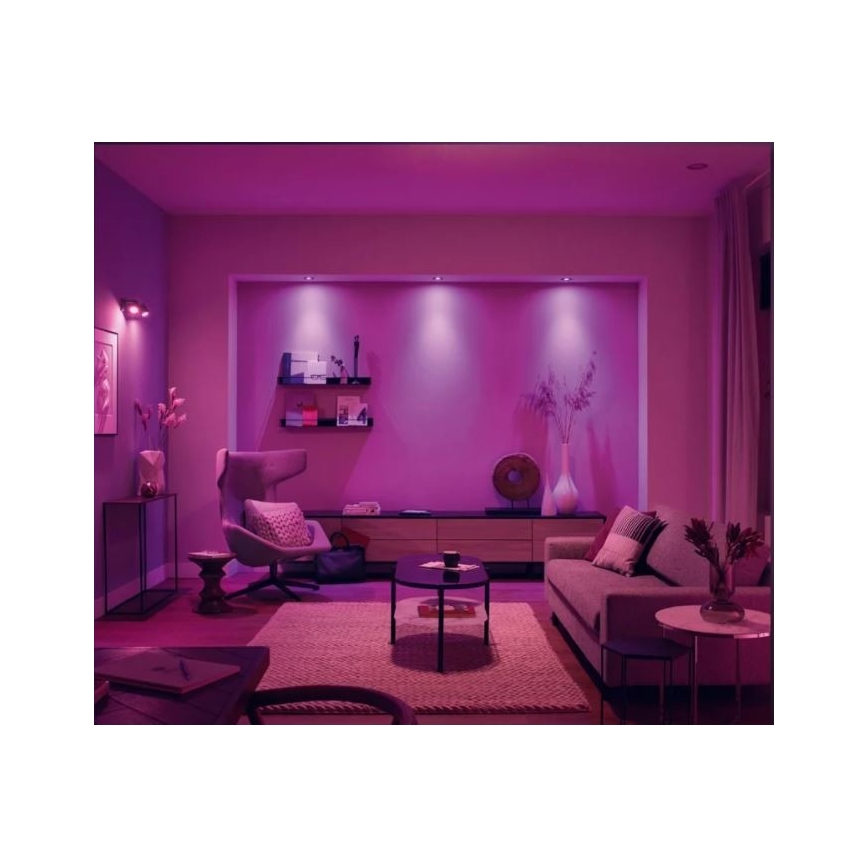 Philips - SET 3x Dimbare LED RGB Inbouw Lamp Hue CENTURA 1xGU10/5,7W/230V 2000-6500K