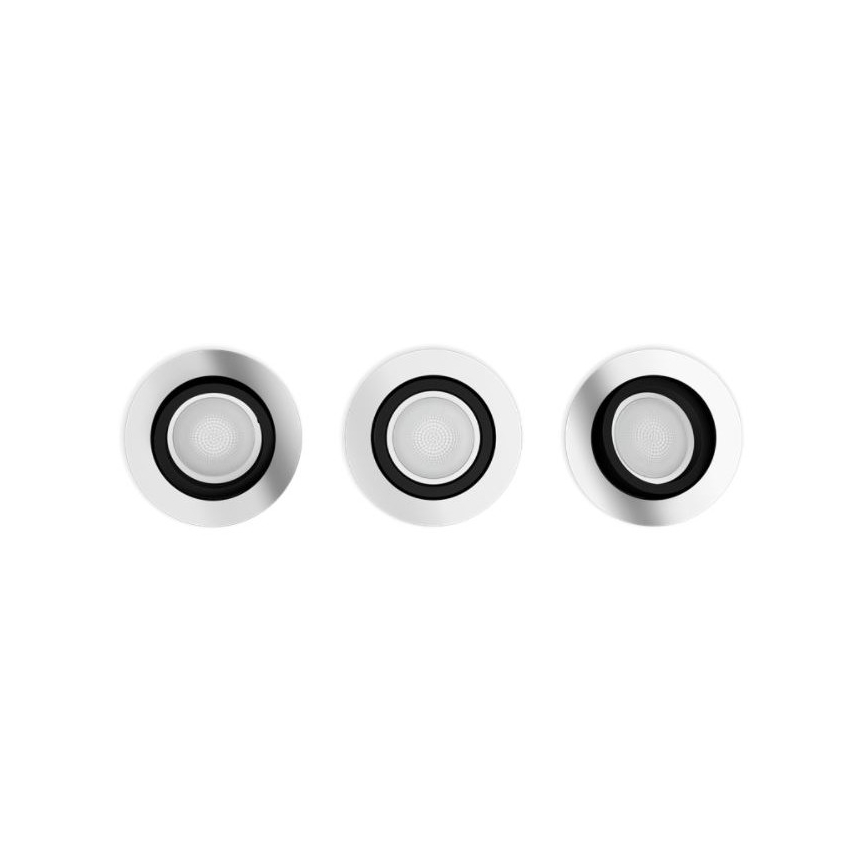 Philips - SET 3x Dimbare LED RGB Inbouw Lamp Hue CENTURA 1xGU10/5,7W/230V 2000-6500K