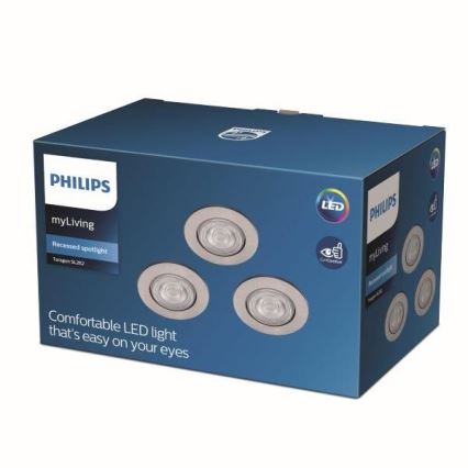 Philips - SET 3x Hangende LED Lamp LED/4.5W/230V 2,700K