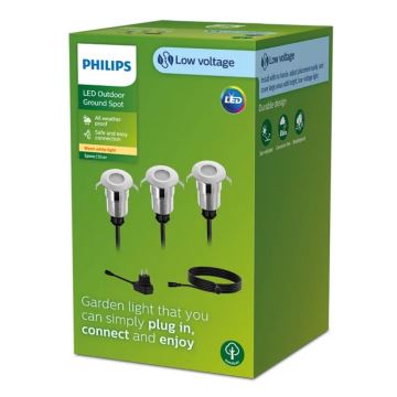 Philips - SET 3x Hangende LED plafondverlichting voor buiten SPORE LED/1W/24/230V IP67