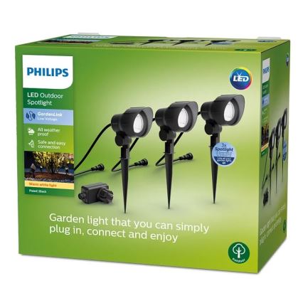 Philips -SET 3x LED Buitenspot LED/6W/230V 2700K IP44