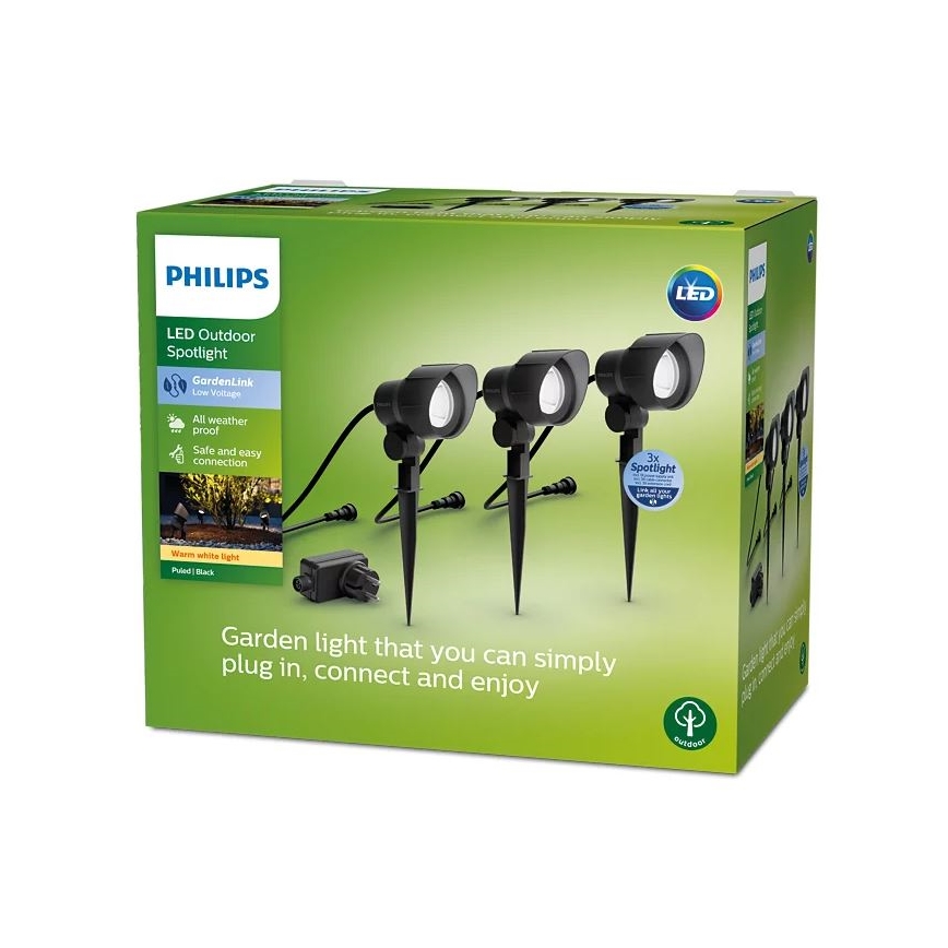 Philips -SET 3x LED Buitenspot LED/6W/230V 2700K IP44