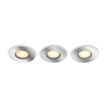 Philips - SET 3x LED dimbare badkamer inbouwspot Hue ADORE BATHROOM 1xGU10/4,2W/230V 2200-6500K IP44