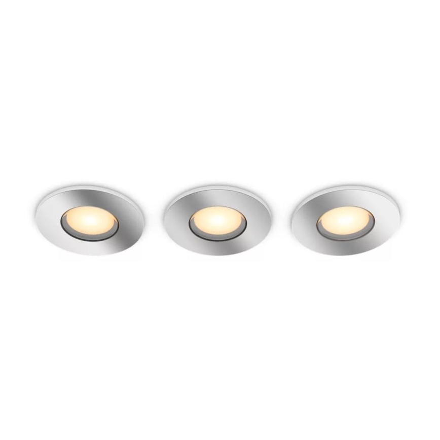 Philips - SET 3x LED dimbare badkamer inbouwspot Hue ADORE BATHROOM 1xGU10/4,2W/230V 2200-6500K IP44