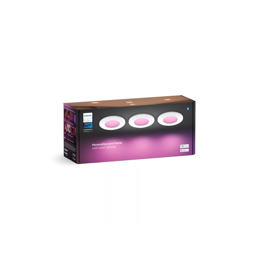 Philips - SET 3x LED RGBW Dimbare en hangende badkamer verlichting Hue SLIM LED/8,3W/230V IP44 2000-6500K