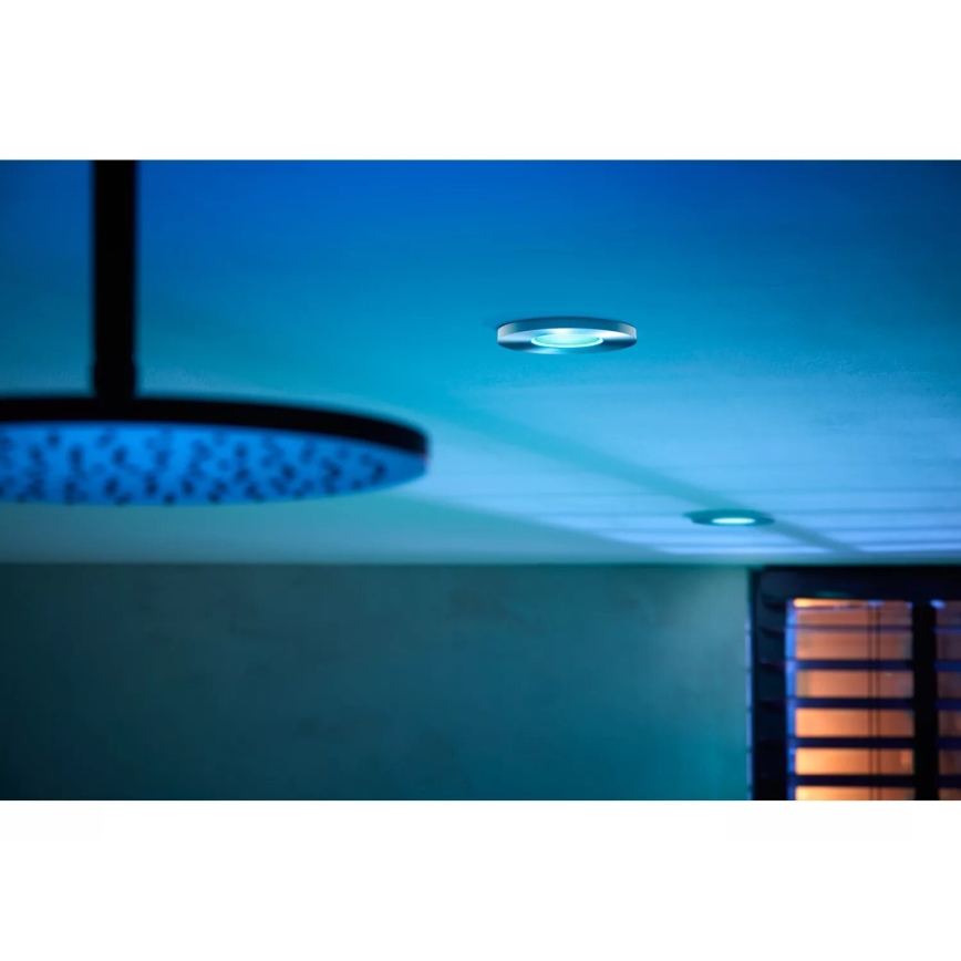 Philips - SET 3x LED RGBW Dimbare en hangende badkamer verlichting Hue XAMENTO 1xGU10/4,2W/230V IP44 2000-6500K