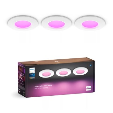 Philips - SET 3x LED RGBW Dimbare en hangende badkamer verlichting Hue SLIM LED/8,3W/230V IP44 2000-6500K