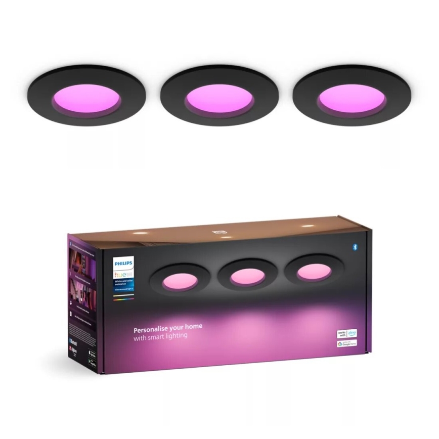 Philips - SET 3x LED RGBW Dimbare en hangende badkamer verlichting Hue SLIM LED/8,3W/230V IP44 2000-6500K