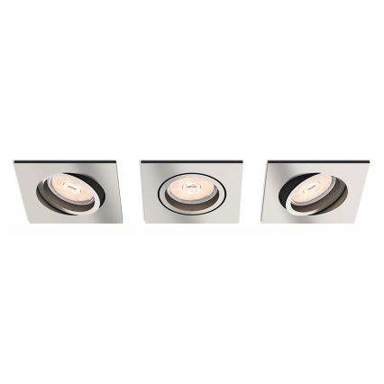 Philips - SET 3x dimbare LED RGBW inbouwspots DONEGAL 3xGU10/4,8W/230V + afstandsbediening