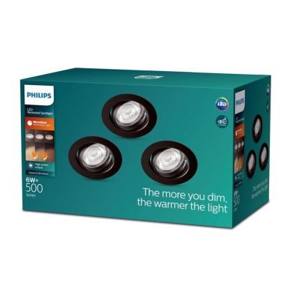 Philips - SET 3xLED Dimbare hangende plafondverlichting IMPALA Warm Glow LED/6W/230V 2200-2700K