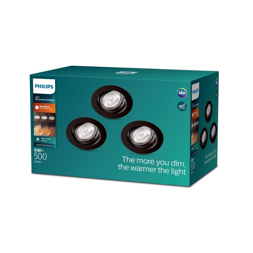 Philips - SET 3xLED Dimbare hangende plafondverlichting IMPALA Warm Glow LED/6W/230V 2200-2700K