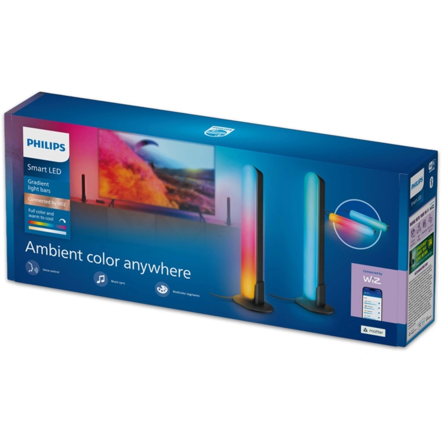 Philips - Set van 2 dimbare LED RGBIC-armaturen SMART GRADIENT LED/8W/230V 2700-6500K Wi-Fi