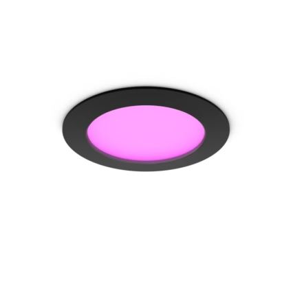 Philips - Set van 2 dimbare RGBW LED-inbouwspots voor badkamer Hue SLIM LED/12W/230V 2000-6500K zwart IP44