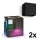 Philips - set van 2 RGBW-dimbare buitenmuurlampen Hue RESONATE LED/8W/230V 2000-6500K IP44