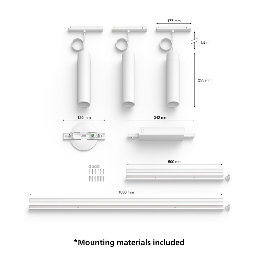 Philips - SET 3x LED RGB dimbare hanglamp aan kabel voor het Hue-railsysteem PERIFO LED RGB/15,6W/230V 2000-6500K
