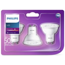 Philips - SET van 3 LED Lampen GU10 / 5W / 230V 2700K