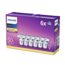 Philips - Set van 6x LED-lampen GU10 / 4,6W / 230V 2700K